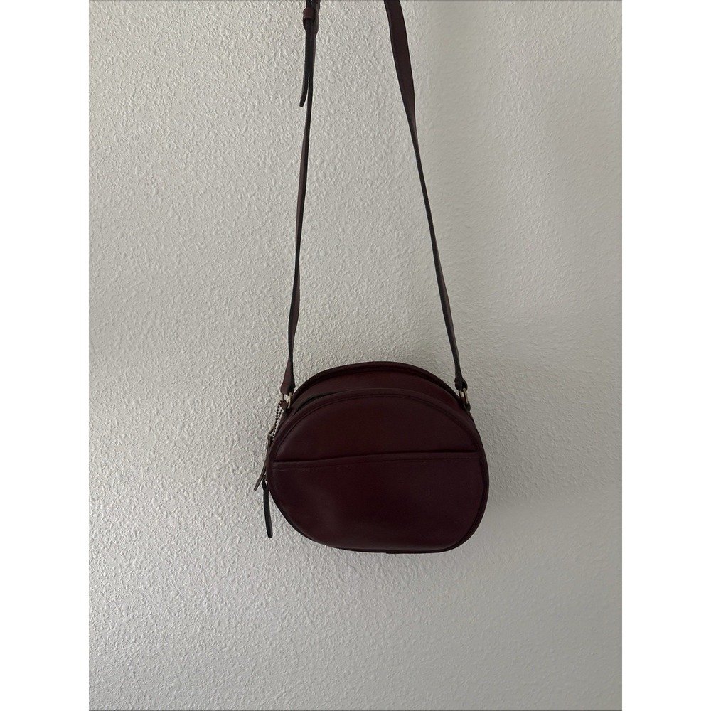 Coach Vintage Canteen Leather Crossbody Bag Red Authentic Women's Shoulder Bag